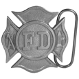 Fireman's Cross Antiqued Belt Buckle
